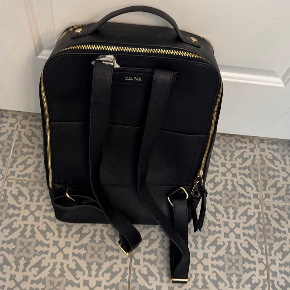 Calpak Black Laptop Backpack with Gold Accents - Picture 3 of 7